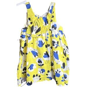 Catimini NWOT Sundress Toddler Girl Lined Yellow Fun Cockatoo Spring 2t Cotton